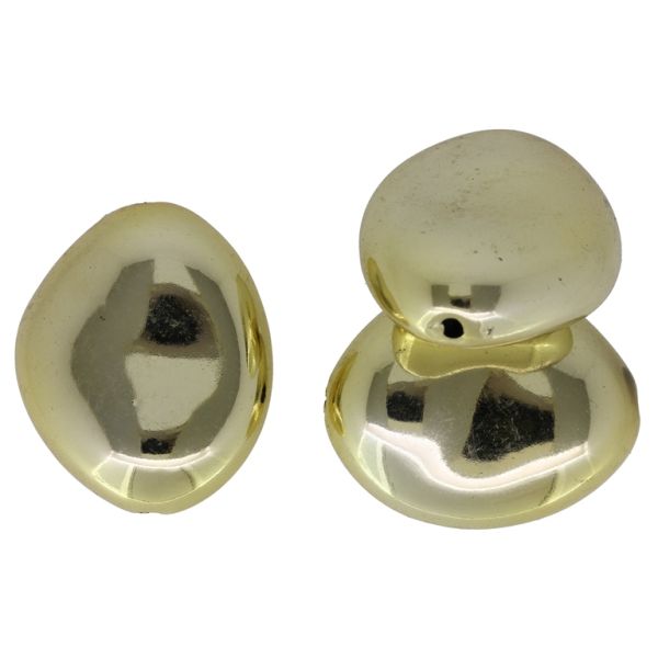 METAL PLATED PLASTIC / CCB BEADS - OVAL IRREGULAR 05 - 30х11mm GOLD - PACKAGE 500g Hole-2.3mm (97pcs.)