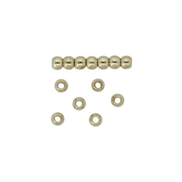 METAL PLATED PLASTIC / CCB BEADS - BALL - 4mm GOLD - PACKAGE 500g (20000pcs.) Hole-1.6mm