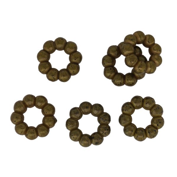 METAL PLATED PLASTIC / CCB BEADS - RING BALLS - 11x3.5mm ANTIQUE BRONZE - 50g Hole-5.0mm (2070pcs.)