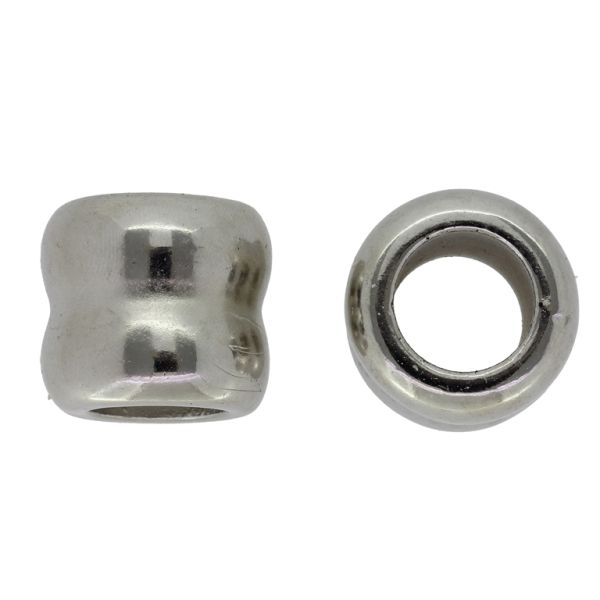 METAL PLATED PLASTIC / CCB BEADS - CYLINDER 03 - 27x24mm NICKEL (LIGHT) - 50g Hole-16mm (4pcs.)