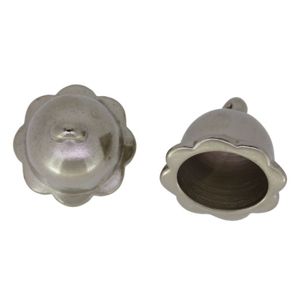 METAL PLATED PLASTIC / CCB BEADS - HAT BELL 03 - 24x20mm NICKEL - 50g Hole-2.3mm (28pcs.)