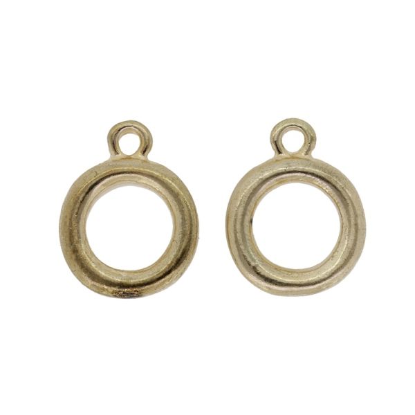 METAL BEADS - FASTENERS SET - CIRCLE 14 - 16x20x2.5mm GOLD - SECOND-RATE - PACKAGE 30 чифта Hole-1.8mm