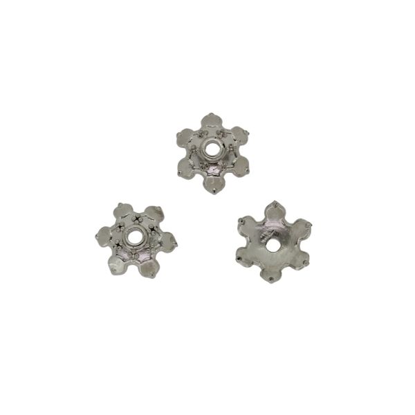 METAL PLATED PLASTIC / CCB BEADS - HAT FLOWER 07 - 10x4mm NICKEL - 50g Hole-2.0mm (390pcs.)