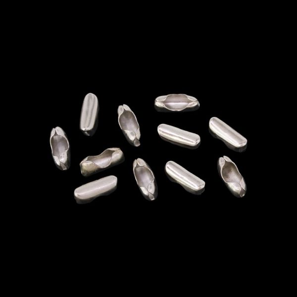 METAL ELEMENTS - LOBSTER CLAW CLASP PARROT CLOSURE FOR CHAIN BALL 2.0mm - 8x3mm NICKEL COLOR - 200pcs. Hole-0.8mm