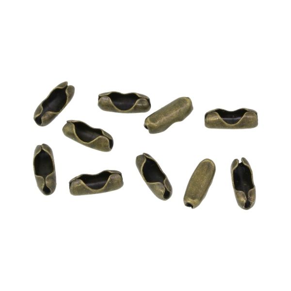 METAL ELEMENTS - LOBSTER CLAW CLASP PARROT CLOSURE FOR CHAIN BALL 2.0mm - 8x3mm ANTIQUE BRONZE 02 - 200pcs. Hole-0.8mm