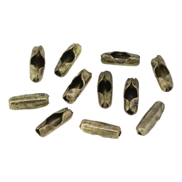 METAL ELEMENTS - LOBSTER CLAW CLASP PARROT CLOSURE FOR CHAIN BALL 2.4mm - 9x4mm ANTIQUE BRONZE (LIGHT) - 200pcs. Hole-1.0mm