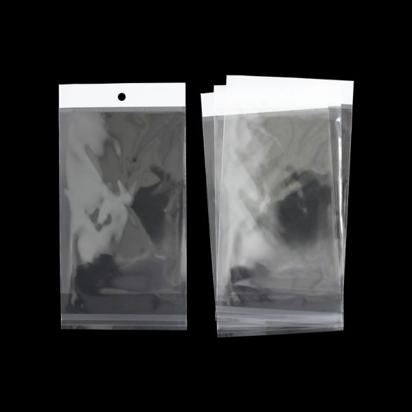 PACKAGING - CELLOPHANE BAG WITH WHITE POST - 13x18.5+4cm (40µ) - 100pcs.