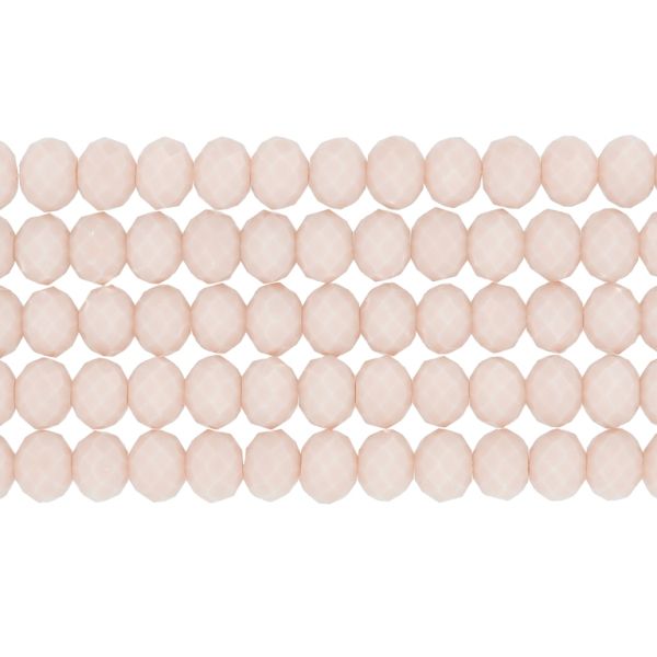 GLASS BEADS - FACETED RONDELLE CRYSTALS - 8x6mm - OPAQUE - CREAM (LIGHT) 051А - PACKAGE (5x66pcs.) Hole-1.5mm