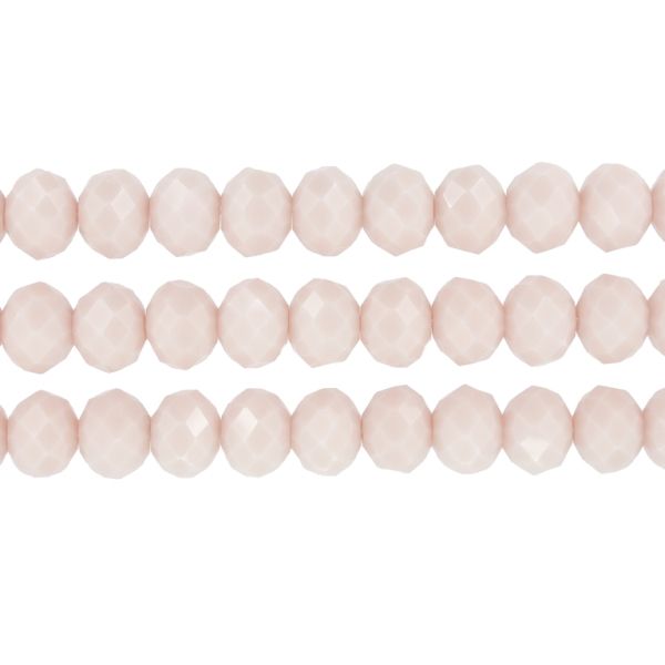 GLASS BEADS - FACETED RONDELLE CRYSTALS - 10x8mm - OPAQUE - CREAM (LIGHT) 051А - STRING (70pcs.) Hole-1.5mm