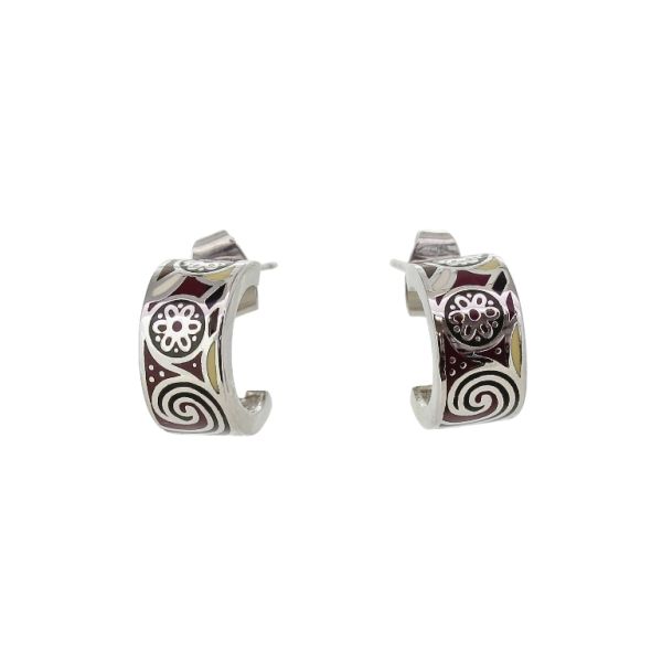 JEWELRY - EARRINGS - SCREW - BRASS WITH ENAMEL - Е366 - NICKEL-BROWN-ECRU - PACKAGE 6 pairs