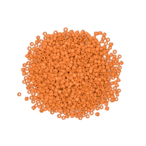 GLASS SEED BEADS - BALL 4mm - OPAQUE - ORANGE 50 - PACKAGE 450g Hole-1.5mm