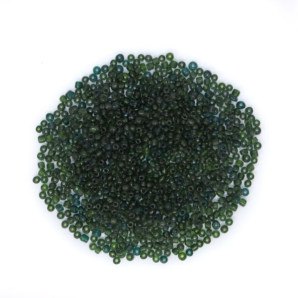 GLASS SEED BEADS - BALL 4mm - TRANSPARENT - GREEN - PACKAGE 450g Hole-1.5mm