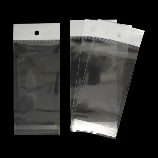 PACKAGING - CELLOPHANE BAG WITH WHITE POST - 7x10+4cm (40µ) - 200pcs.