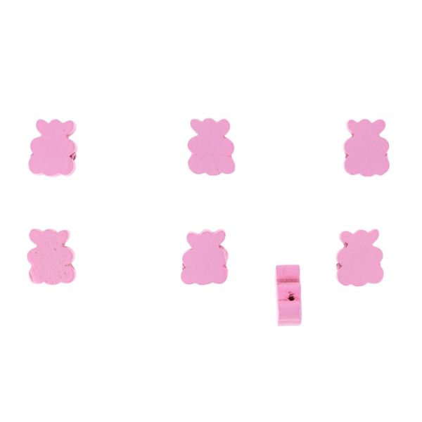 ДЪРВЕНИ ФИГУРКИ - МЕЧЕ 03 - 13х16х6мм РОЗОВО - 20 бр. Отвор-2.5мм