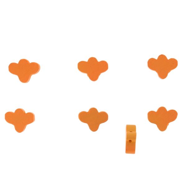 WOODEN FIGURES - 04 FOOT 01 - 18x14x6mm ORANGE - 25pcs. Hole-2.5mm