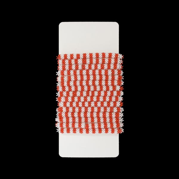 JEWELRY - ELASTIC BRACELET - MARTENITSA - PLASTIC G122 - 14x0.8cm WHITE AND RED - 1 pkg. (15pcs.)
