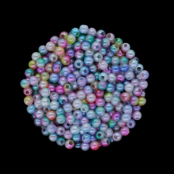 ПЛАСТМАСОВИ ПЕРЛИ - ТОПЧЕ - 4мм МНОГОЦВЕТНО - МИКС 024 - ПАКЕТ 500 гр. Отвор-1.5мм (17800 бр.)
