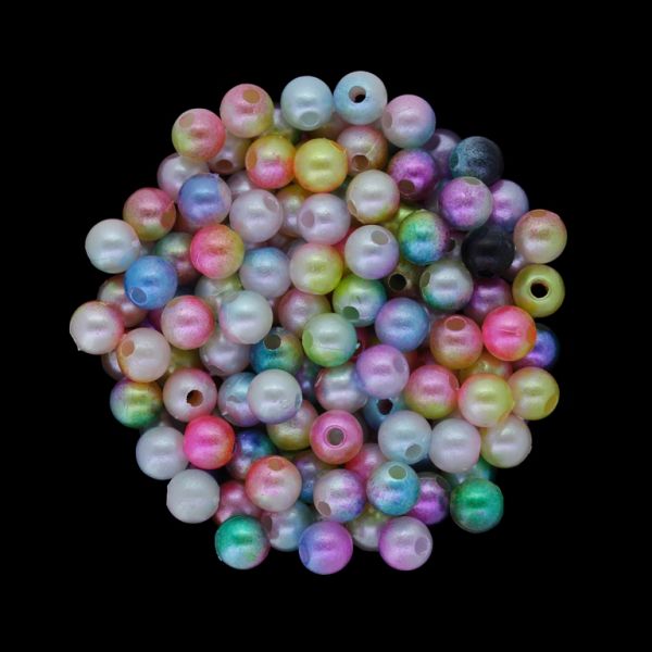 ПЛАСТМАСОВИ ПЕРЛИ - ТОПЧЕ - 6мм МНОГОЦВЕТНО - МИКС 025 - ПАКЕТ 500 гр. Отвор-1.8мм (4500 бр.)