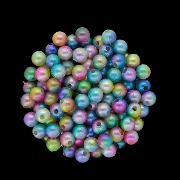 ПЛАСТМАСОВИ ПЕРЛИ - ТОПЧЕ - 6мм МНОГОЦВЕТНО - ТЮРКОАЗ-ЦИКЛАМА-ЖЪЛТО 014 - ПАКЕТ 500 гр. Отвор-1.8мм (4000 бр.)