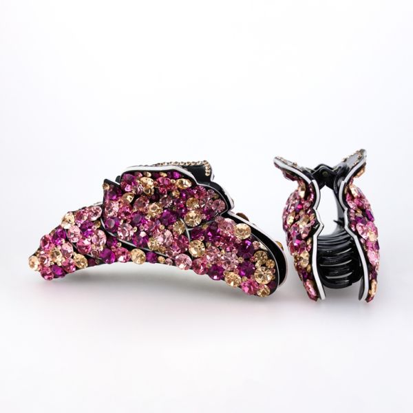 JEWELRY - BRACKET - CLAW HAIR CLIP WITH CRYSTALS SH055 - 13.0x4.5x4.7cm MIX COLORS 03 - 1pc.