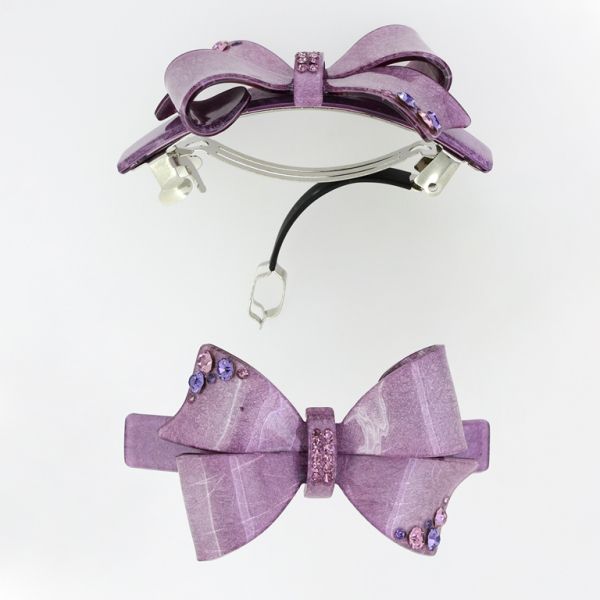 JEWELRY - HAIR BRACKET WITH CRYSTALS SH067 - 8.0x4.4x2.6cm PURPLE - PACKAGE 2pcs.