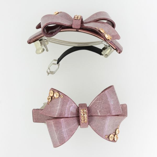 JEWELRY - HAIR BRACKET WITH CRYSTALS SH067 - 8.0x4.4x2.6cm ROSE DUST - PACKAGE 2pcs.