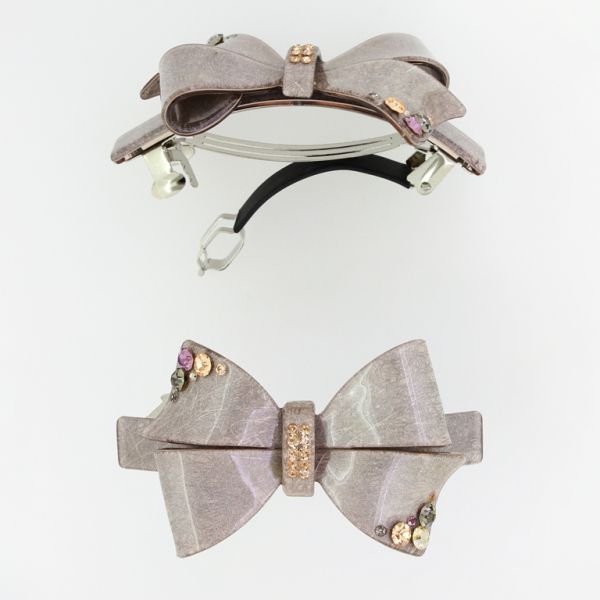 JEWELRY - HAIR BRACKET WITH CRYSTALS SH067 - 8.0x4.4x2.6cm ROSE DUST (LIGHT) - PACKAGE 2pcs.