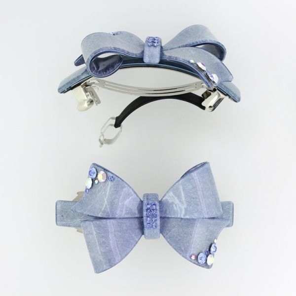 JEWELRY - HAIR BRACKET WITH CRYSTALS SH067 - 8.0x4.4x2.6cm BLUE (LIGHT) - PACKAGE 2pcs.