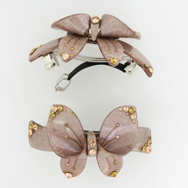 БИЖУТЕРИЯ - ШНОЛА ЗА КОСА С КРИСТАЛИ SH068 - 8.5х4.6х2.7см ПЕПЕЛ ОТ РОЗИ СВ. - 1 бр.