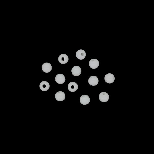 OPAQUE PLASTIC BEADS - BALL - 6mm WHITE 008 - PACKAGE 500g Hole-2.0mm (5000pcs.)