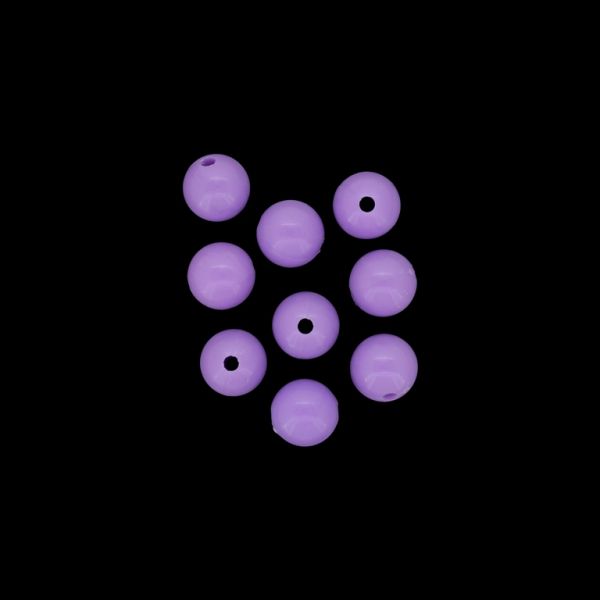 OPAQUE PLASTIC BEADS - BALL - 10mm PURPLE (LIGHT) 004 - PACKAGE 500g Hole-2.0mm (1000pcs.)