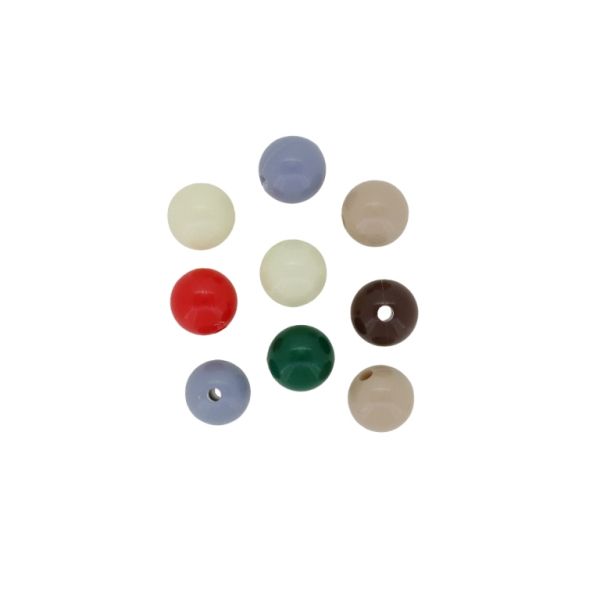OPAQUE PLASTIC BEADS - BALL - 10mm MIX 047 - PACKAGE 500g Hole-2.0mm (1000pcs.)