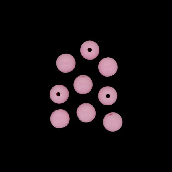 OPAQUE PLASTIC BEADS - BALL - 10mm ROSE DUST 034 - 50g Hole-2.0mm (90pcs.)