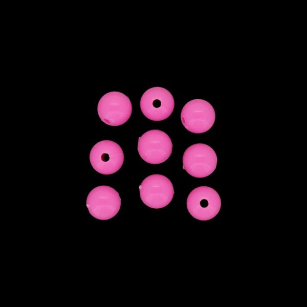 OPAQUE PLASTIC BEADS - BALL - 10mm PINK 032 - 50g Hole-2.0mm (95pcs.)