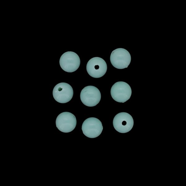 OPAQUE PLASTIC BEADS - BALL - 10mm TURQUOISE 026 - 50g Hole-2.0mm (100pcs.)