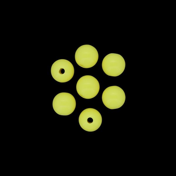 OPAQUE PLASTIC BEADS - BALL - 12mm YELLOW 052 - PACKAGE 500g Hole-2.8mm (590pcs.)
