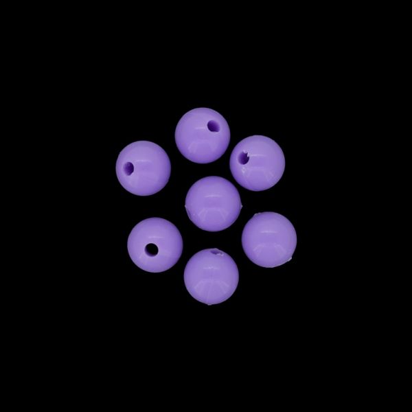 OPAQUE PLASTIC BEADS - BALL - 12mm PURPLE (LIGHT) 039 - PACKAGE 500g Hole-2.8mm (570pcs.)