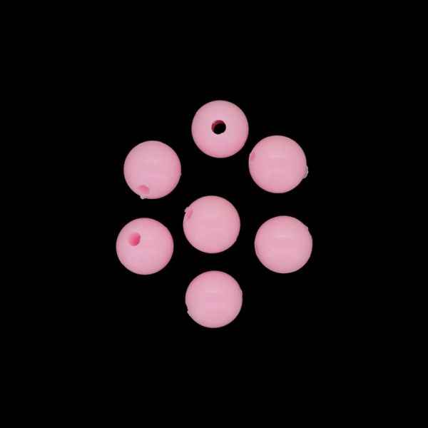 OPAQUE PLASTIC BEADS - BALL - 12mm PINK 017 - PACKAGE 500g Hole-2.8mm (590pcs.)