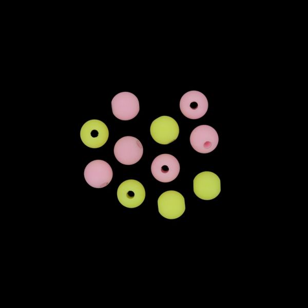 OPAQUE MATTE PLASTIC BEADS - BALL - 8mm MIX 36 - PACKAGE 500g Hole-2.0mm (2070pcs.)