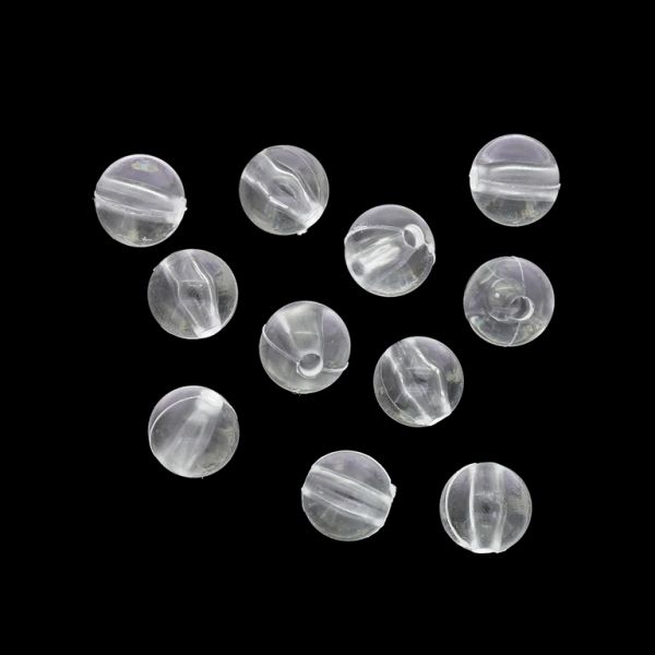 TRANSPARENT PLASTIC BEADS - BALL 01 - 10mm WHITE V01 - PACKAGE 500g  Hole-2.5mm (800pcs.)