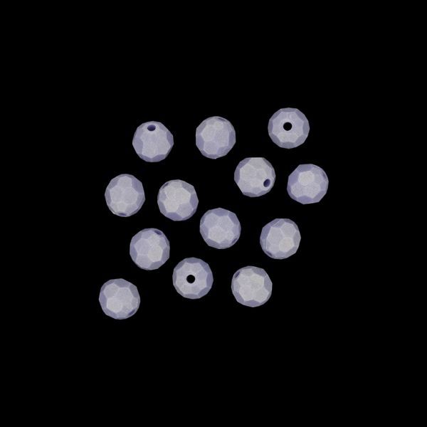OPAQUE PLASTIC BEADS WITH COATING - UV - BALL FACETED 04 - 8mm PURPLE (LIGHT) (АВ) - 50g Hole-1.5mm (205pcs.)