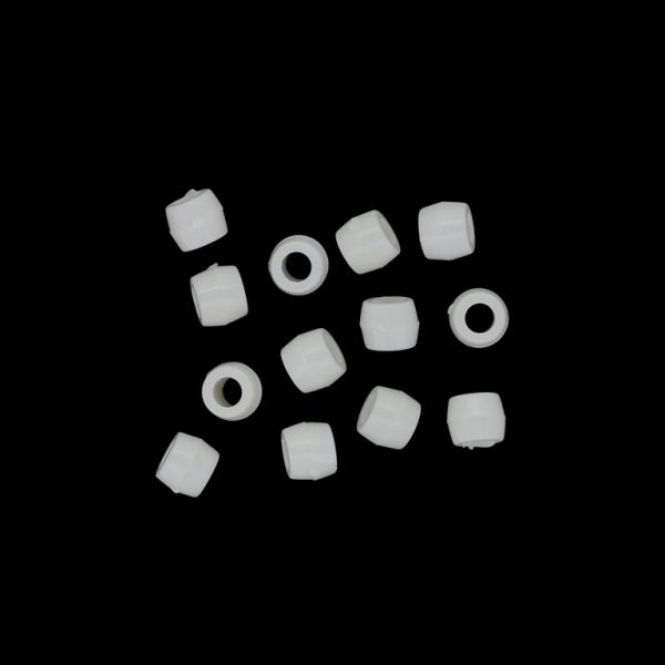 OPAQUE PLASTIC BEADS - CYLINDER 01 - 6x8mm WHITE 031 - 50g Hole-4.0mm (260pcs.)
