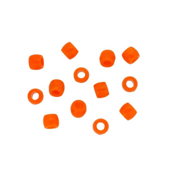 OPAQUE PLASTIC BEADS - CYLINDER 01 - 6x8mm ORANGE 030 - PACKAGE 500g Hole-4.0mm (2350pcs.)