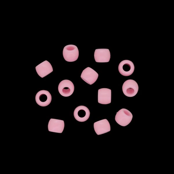 OPAQUE PLASTIC BEADS - CYLINDER 01 - 6x8mm PINK 025 - PACKAGE 500g Hole-4.0mm (2450pcs.)