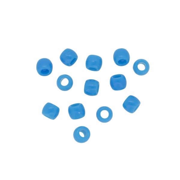 OPAQUE PLASTIC BEADS - CYLINDER 01 - 6x8mm BLUE 018 - 50g Hole-4.0mm (250pcs.)