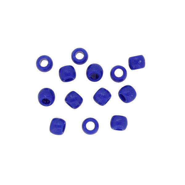 OPAQUE PLASTIC BEADS - CYLINDER 01 - 6x8mm BLUE (DARK) 022 - PACKAGE 500g Hole-4.0mm (2500pcs.)