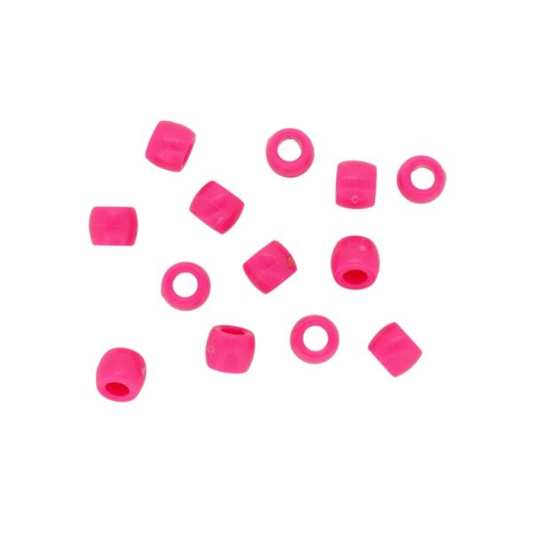 OPAQUE PLASTIC BEADS - CYLINDER 01 - 6x8mm CYCLAMEN PINK 027 - 50g Hole-4.0mm (245pcs.)