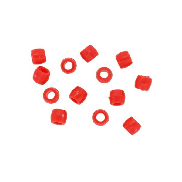 OPAQUE PLASTIC BEADS - CYLINDER 01 - 6x8mm RED 029 - 50g Hole-4.0mm (260pcs.)