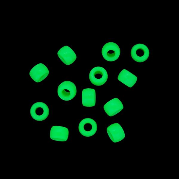 OPAQUE PLASTIC BEADS - CYLINDER 01 - 6x9mm GREEN (LIGHT) 019 - PACKAGE 500g Hole-4.0mm (1900pcs.)