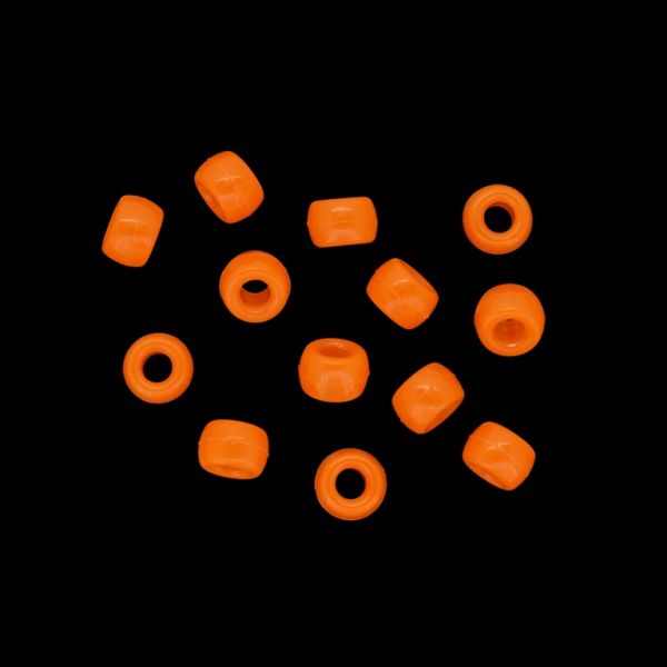 OPAQUE PLASTIC BEADS - CYLINDER 01 - 6x9mm ORANGE 008 - 50g Hole-4.0mm (190pcs.)